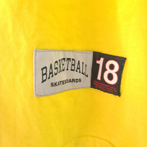 Basketball SkateBoards Mens Sweatshirt Tee Shirt Sz LG Yellow Long Sleeve EUC - Picture 3 of 11